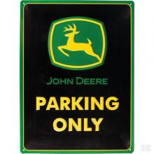 groen parkeerbord john deere parking only