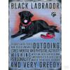 Vintage dierenbord black labrador
