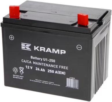 Accu 12V 24Ah 250A gesloten Kramp +links
