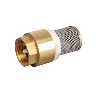 Messing voetklep met filter 1 duim
