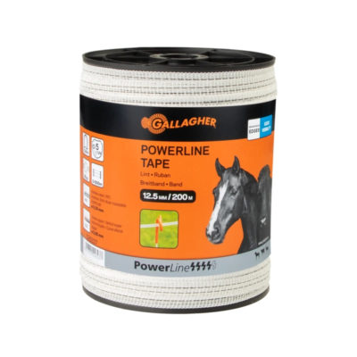 Gallagher PowerLine lint 12,5mm wit 200m Gallagher PowerLine lint 12,5mm wit 200m