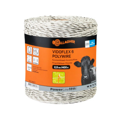 Gallagher Vidoflex 6 PowerLine wit 400m Gallagher Vidoflex 6 Powerline wit / 400 meter