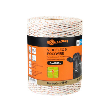 Gallagher Vidoflex 9 TurboLine Plus wit 200m