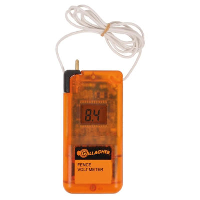 Gallagher voltmeter voor hoogspanning op weide afsluitingen.