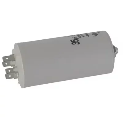 Condensator 35 µF met stekker uitvoering.